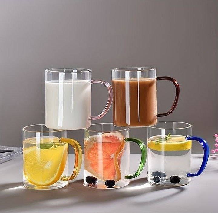 شارژ مجدد لیوان  دسته رنگی مناسب شربت خوری