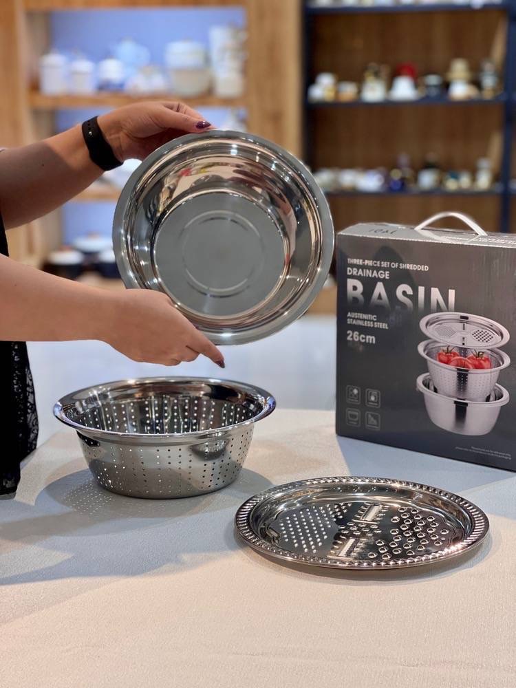 آبکش،کاسه و رنده سه کاره BASIN