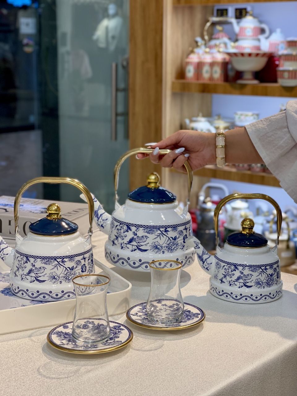 سه سایز کتری کف پهن Spring  محصول وارداتی