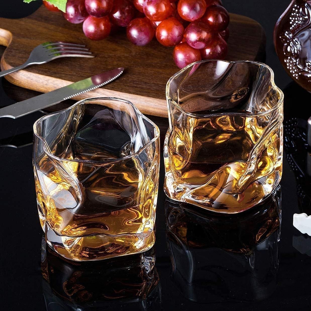 نیم لیوان سایز بزرگ دفرمه و مچاله محصول وارداتی Deli Glass