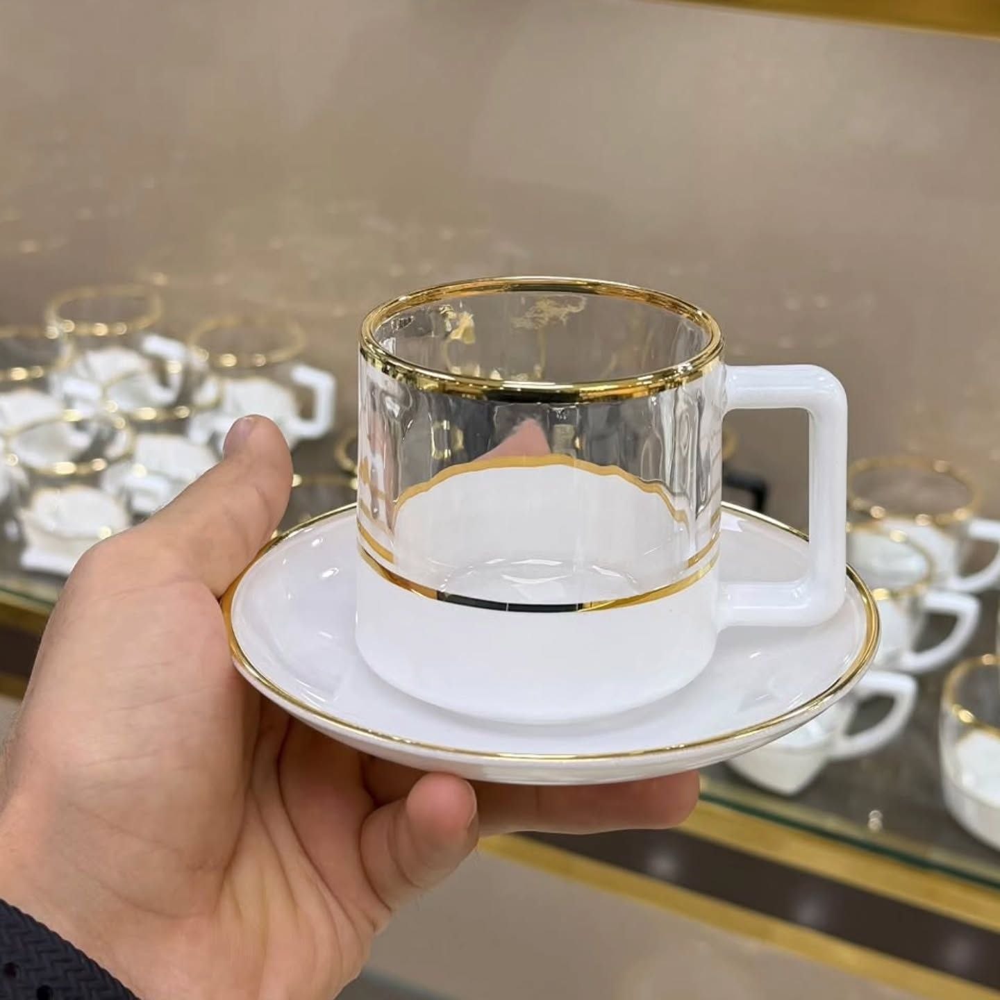 فنجان نعلبکی ترند بازار وارداتی   مدل  نیو وانیک