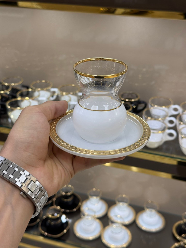 فنجان نعلبکی ترند بازار وارداتی مدل اتنیک (پاشاباغچه)