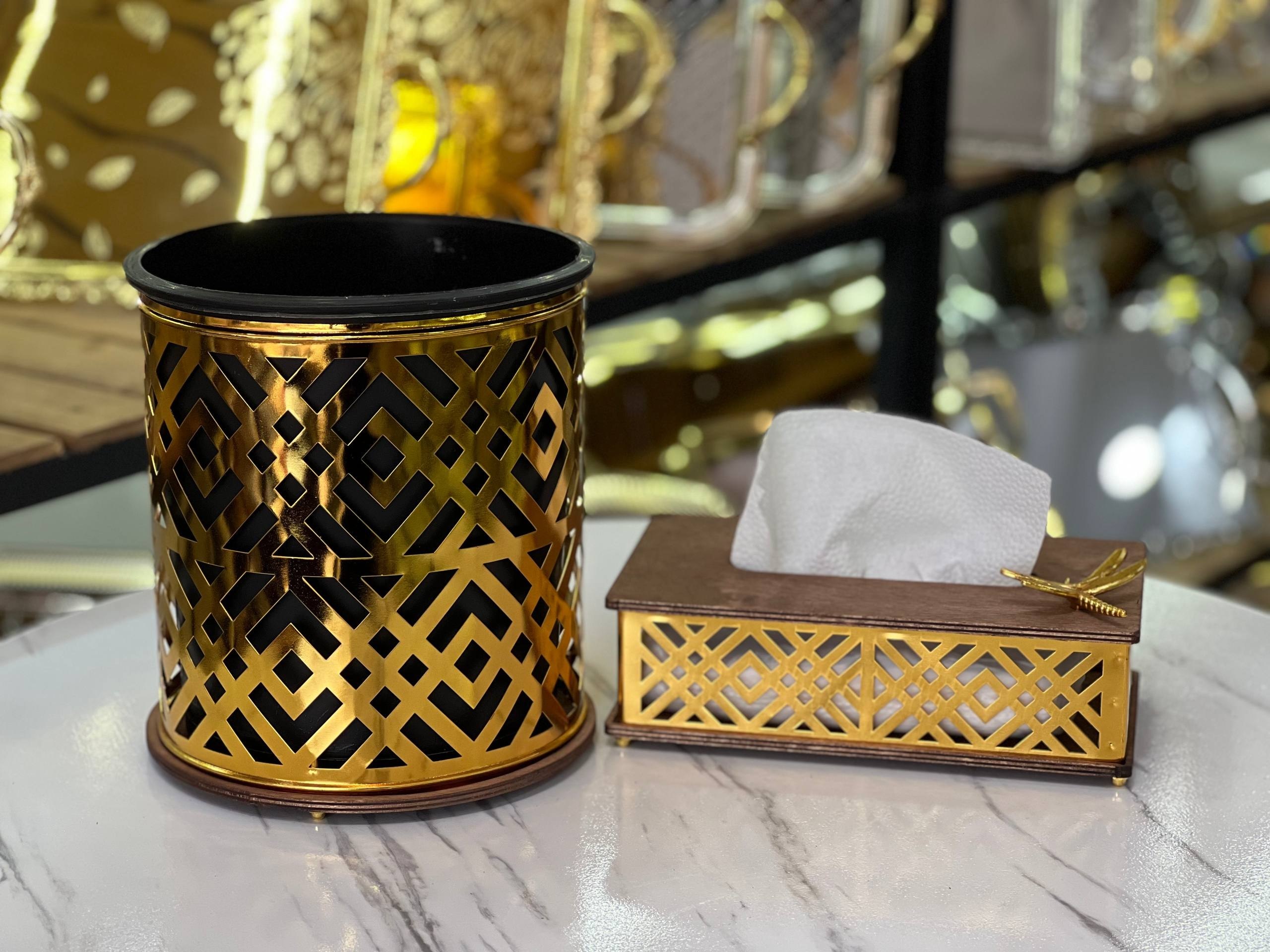 سطل و دستمال لیزری چوبی طرح سنجاقک