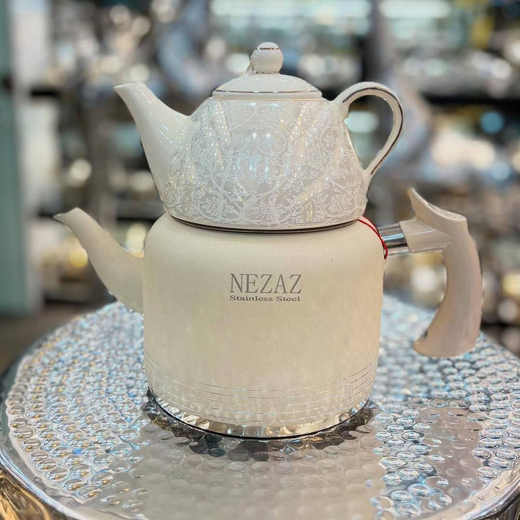 😍کتری قوری لولهایی رنگی نزاز 🔺بِرَندِ NEZAZ