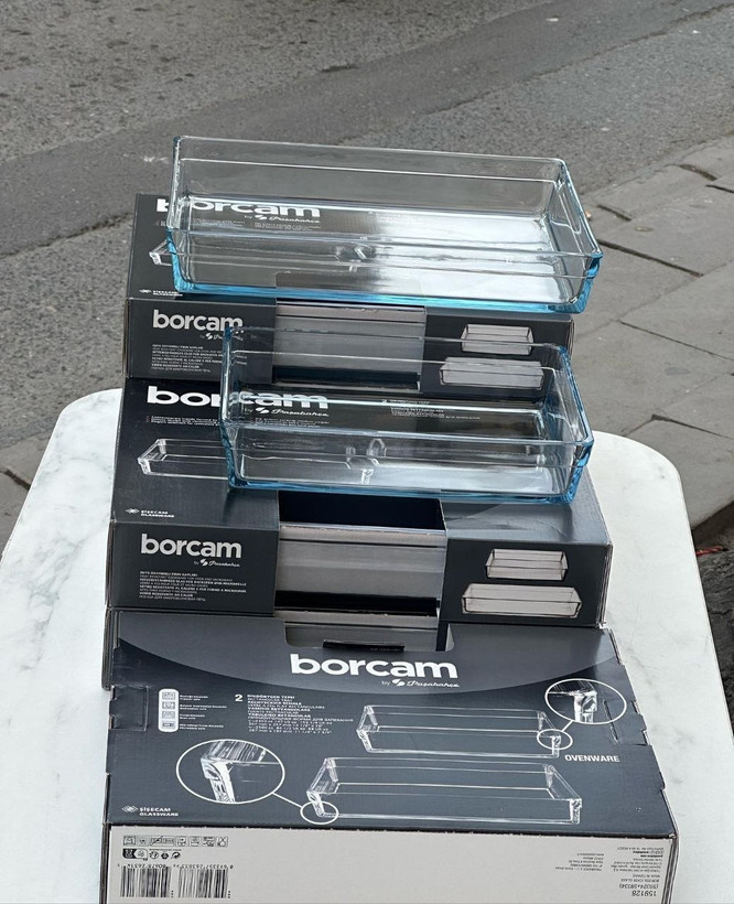 شارژ مجدد پرفروش ترین تابه های مربع و مستطیل جفتی borcam محصول Paşabahçe ترکیه🇹🇷🇹🇷🇹🇷