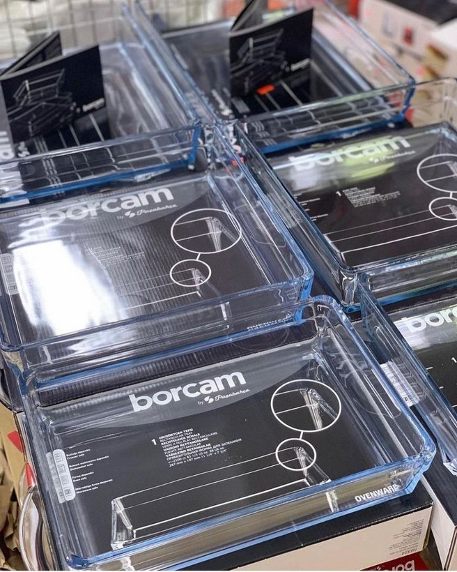 شارژ مجدد پرفروش ترین تابه های مربع و مستطیل جفتی borcam محصول Paşabahçe ترکیه🇹🇷🇹🇷🇹🇷