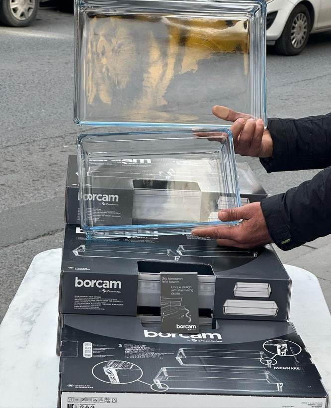 شارژ مجدد پرفروش ترین تابه های مربع و مستطیل جفتی borcam محصول Paşabahçe ترکیه🇹🇷🇹🇷🇹🇷