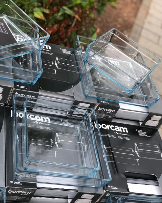 شارژ مجدد پرفروش ترین تابه های مربع و مستطیل جفتی borcam محصول Paşabahçe ترکیه🇹🇷🇹🇷🇹🇷
