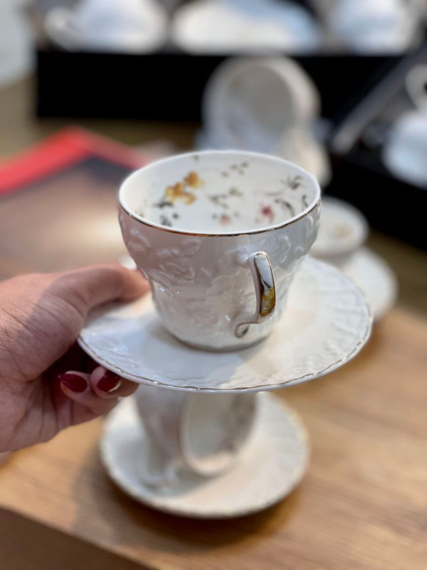 ست قهوه خوری گل برجسته😍 محصول acar ترکیه🇹🇷🇹🇷🇹🇷