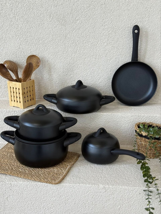 سرویس قابلمه 9 پارچه black stone(Dolçe) محصول arow ترکیه🇹🇷🇹🇷🇹🇷