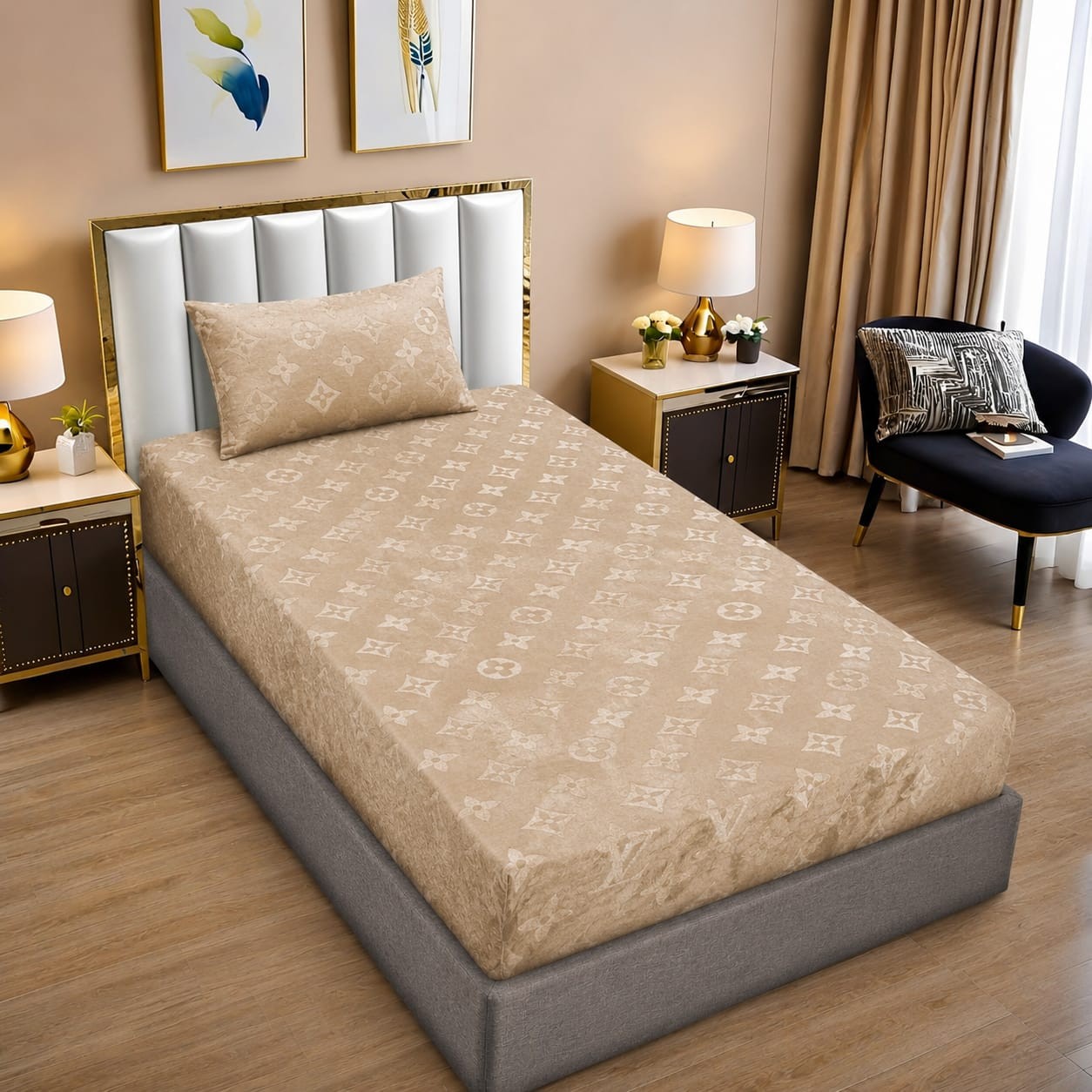روتختی یکنفره کشدار مخمل خارجی