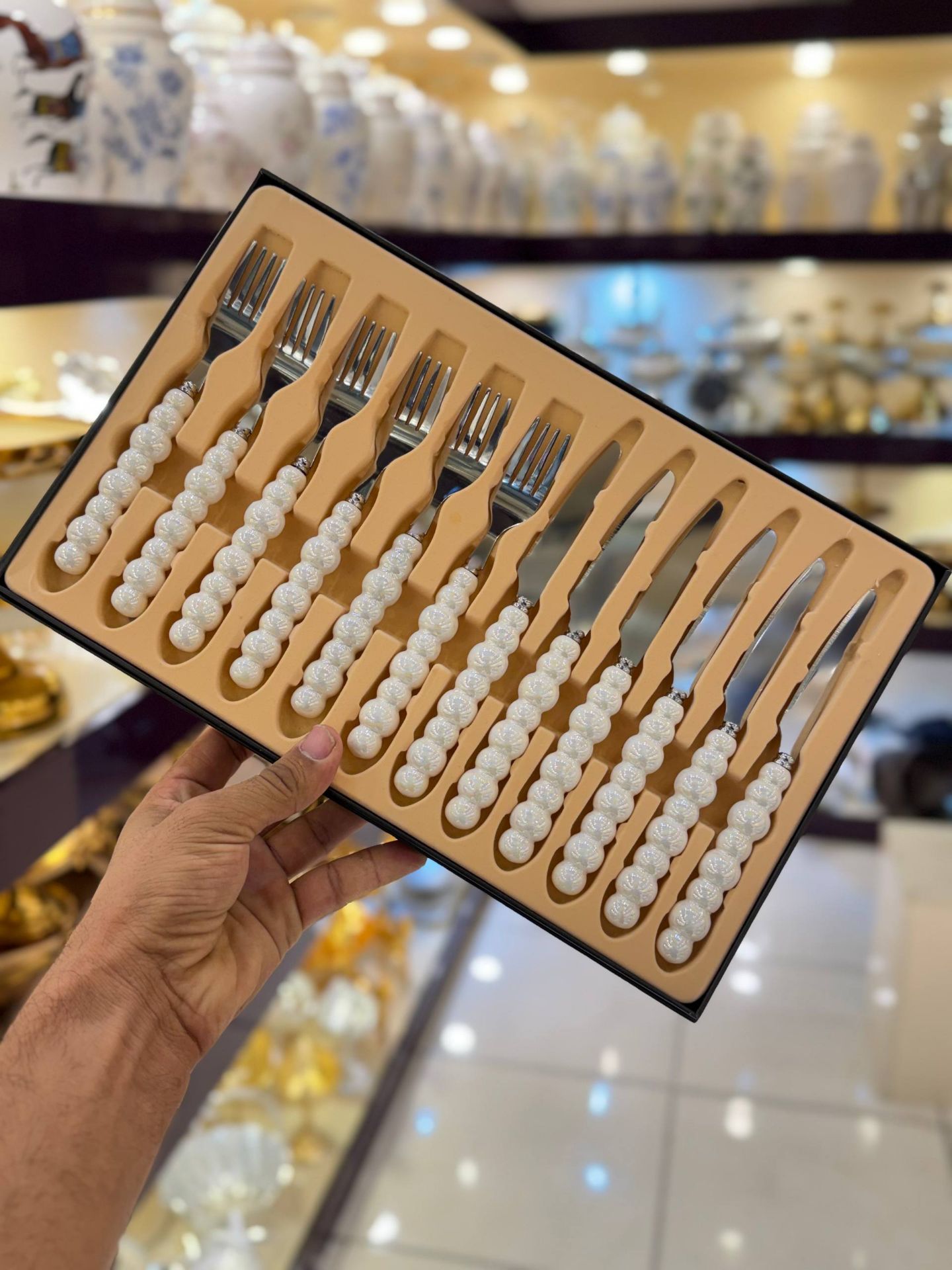 ⁨ کارد چنگال مرواریدی