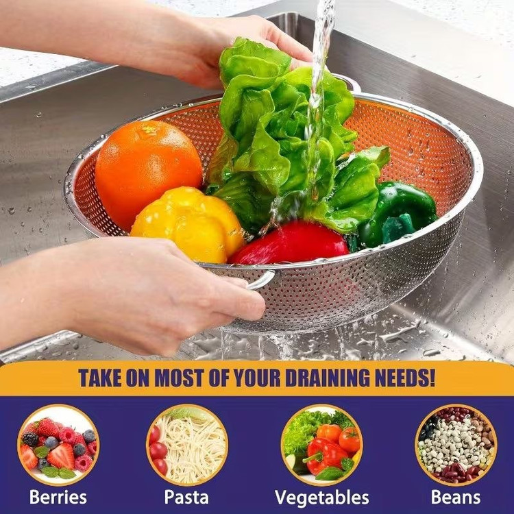 آبکش استیل شش سایز چند منظوره محصول وارداتی