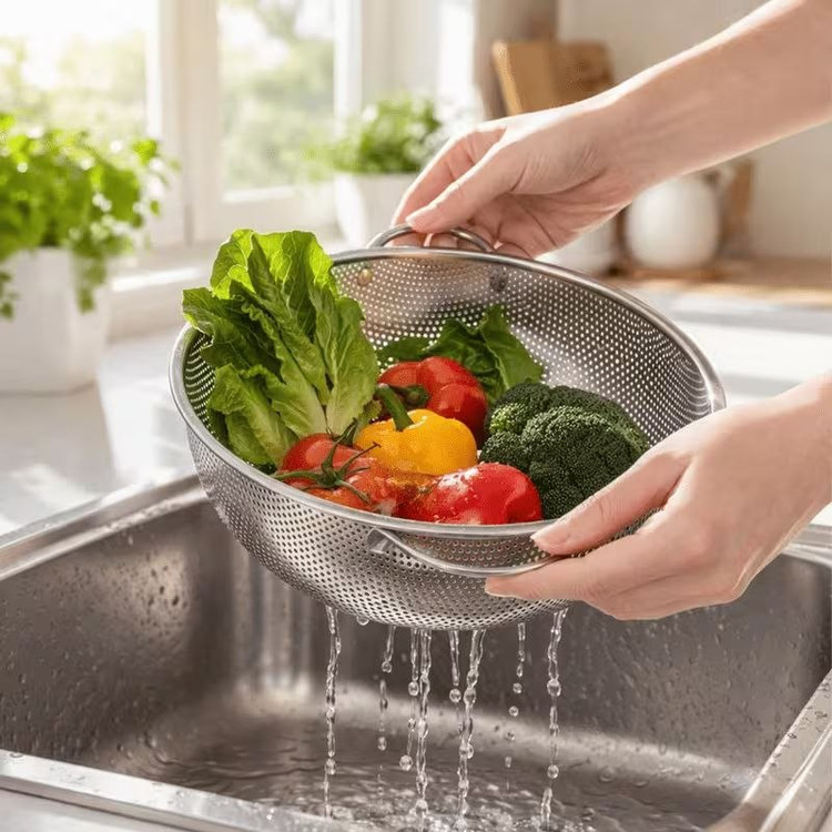 آبکش استیل شش سایز چند منظوره محصول وارداتی