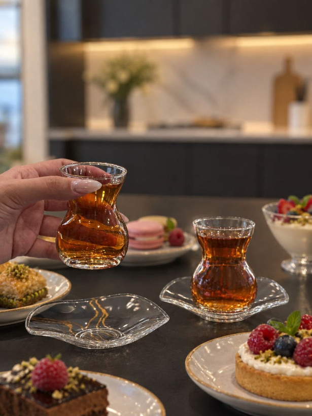 استکان نعلبکی dantel محصول Paşabahçe ترکیه🇹🇷🇹🇷🇹🇷