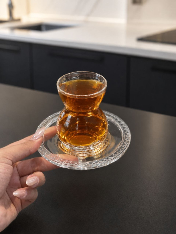 استکان نعلبکی Etnik محصول Paşabahçe ترکیه🇹🇷🇹🇷🇹🇷