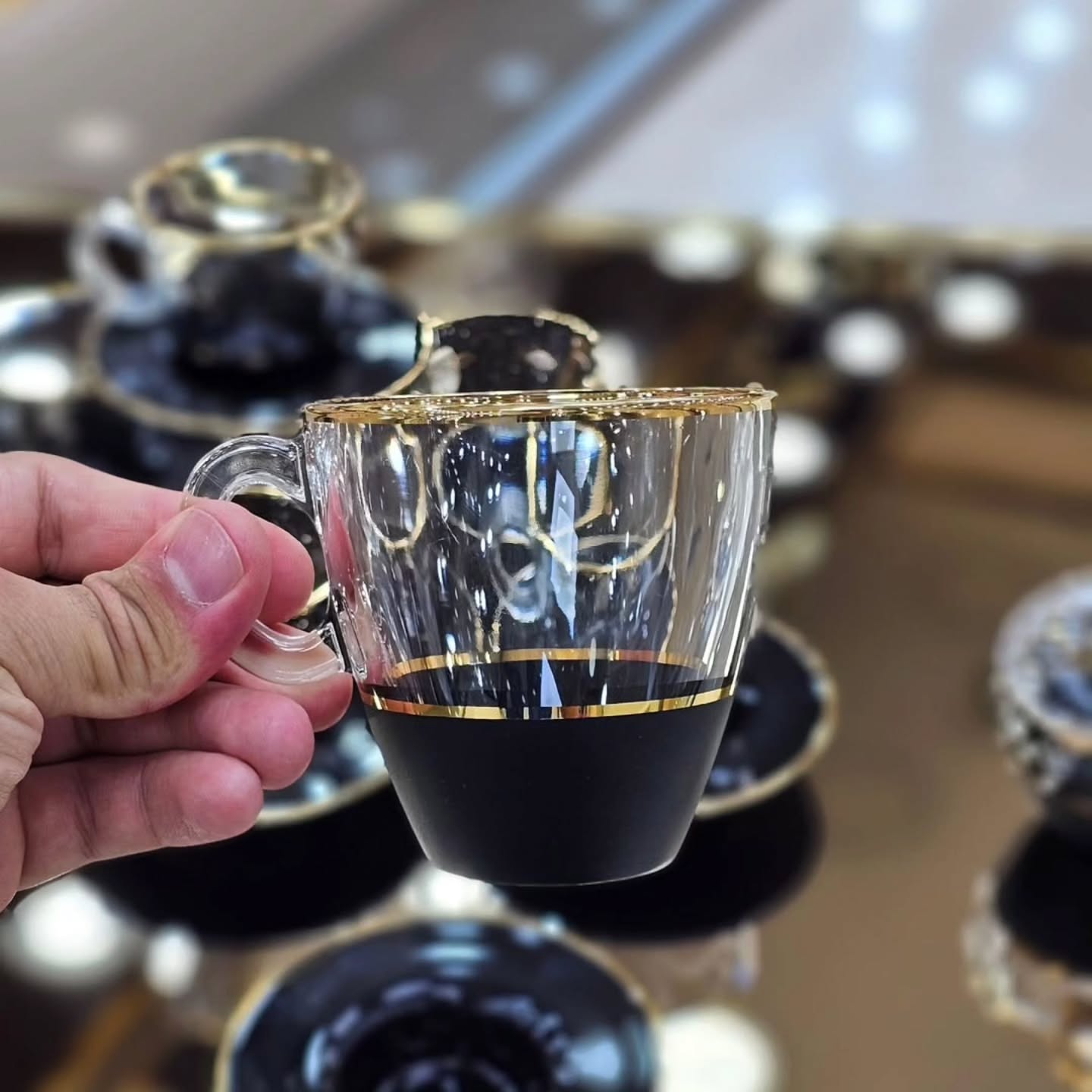 فنجان نعلبکی ترند بازار وارداتی مدل اکوا (پاشاباغچه) ترک