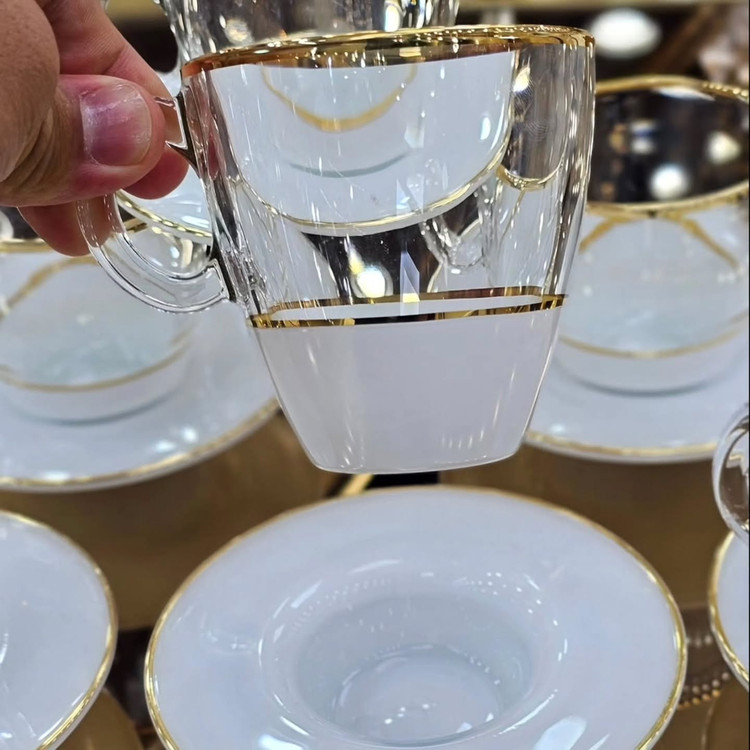 فنجان نعلبکی ترند بازار وارداتی مدل اکوا (پاشاباغچه) ترک