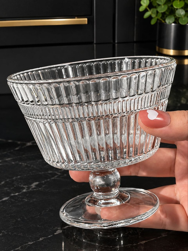 دسر خوری شیاردار Blooming محصول وارداتی Deli Glass