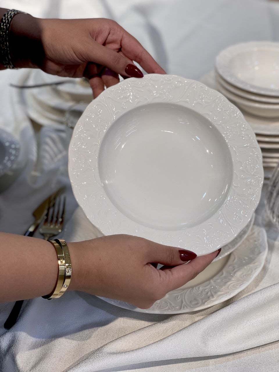 سرویس غذا خوری شش نفره گل برجسته Bahar محصول ترکیه🇹🇷🇹🇷🇹🇷