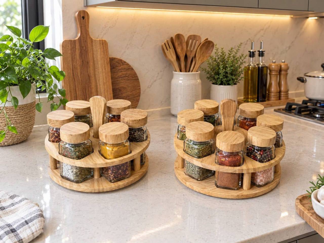 ادویه گردان تخت شیشه مربع