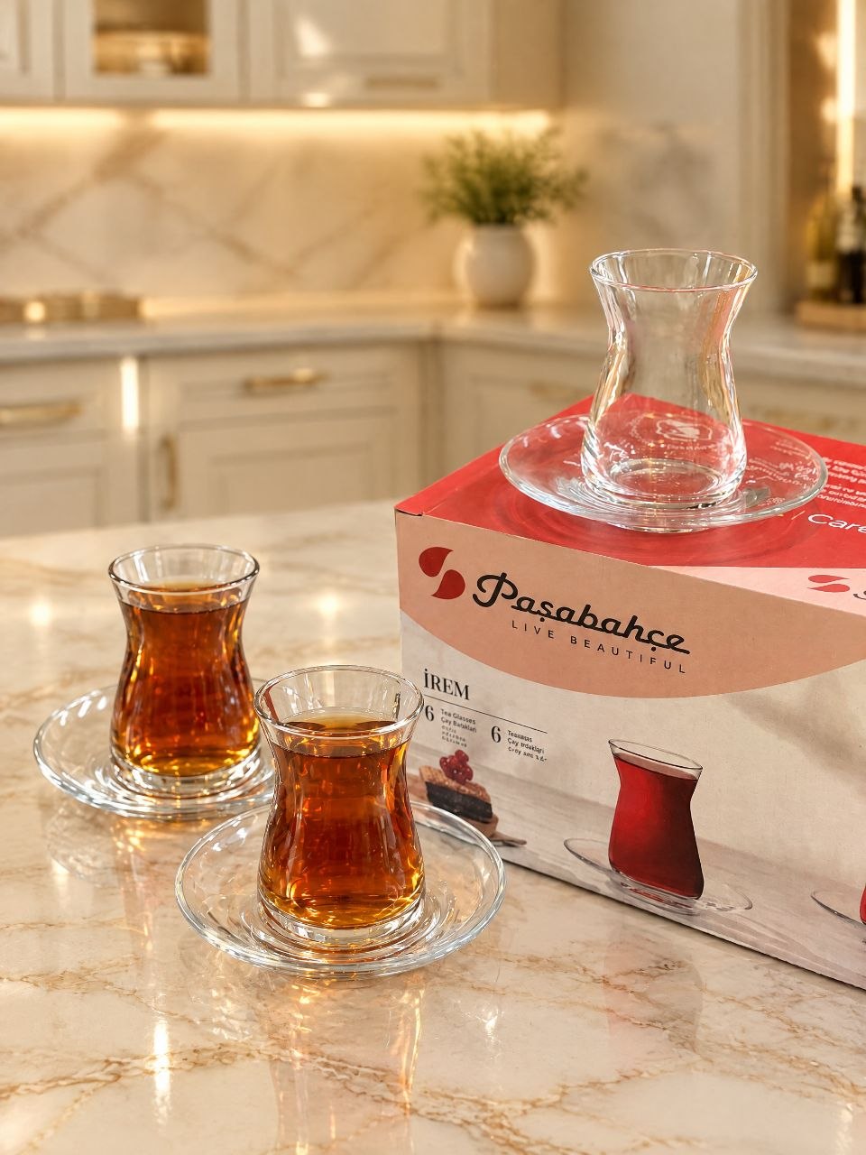 استکان نعلبکی İrem محصول Paşabahçe ترکیه🇹🇷🇹🇷🇹🇷